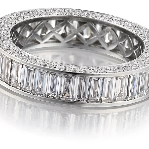 Channel Set Baguette Ring In Platinum