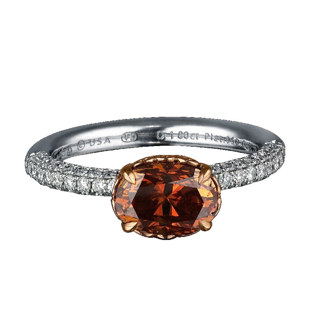 Yellowish-Orange Natural Brown Diamond Ring Yellowish-Orange Natural Brown Diamond Ring